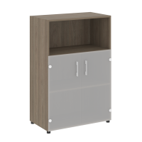 Шкаф средний широкий (2 низких фасада стекло) Yalta LT.ST-2.2 вяз благородный